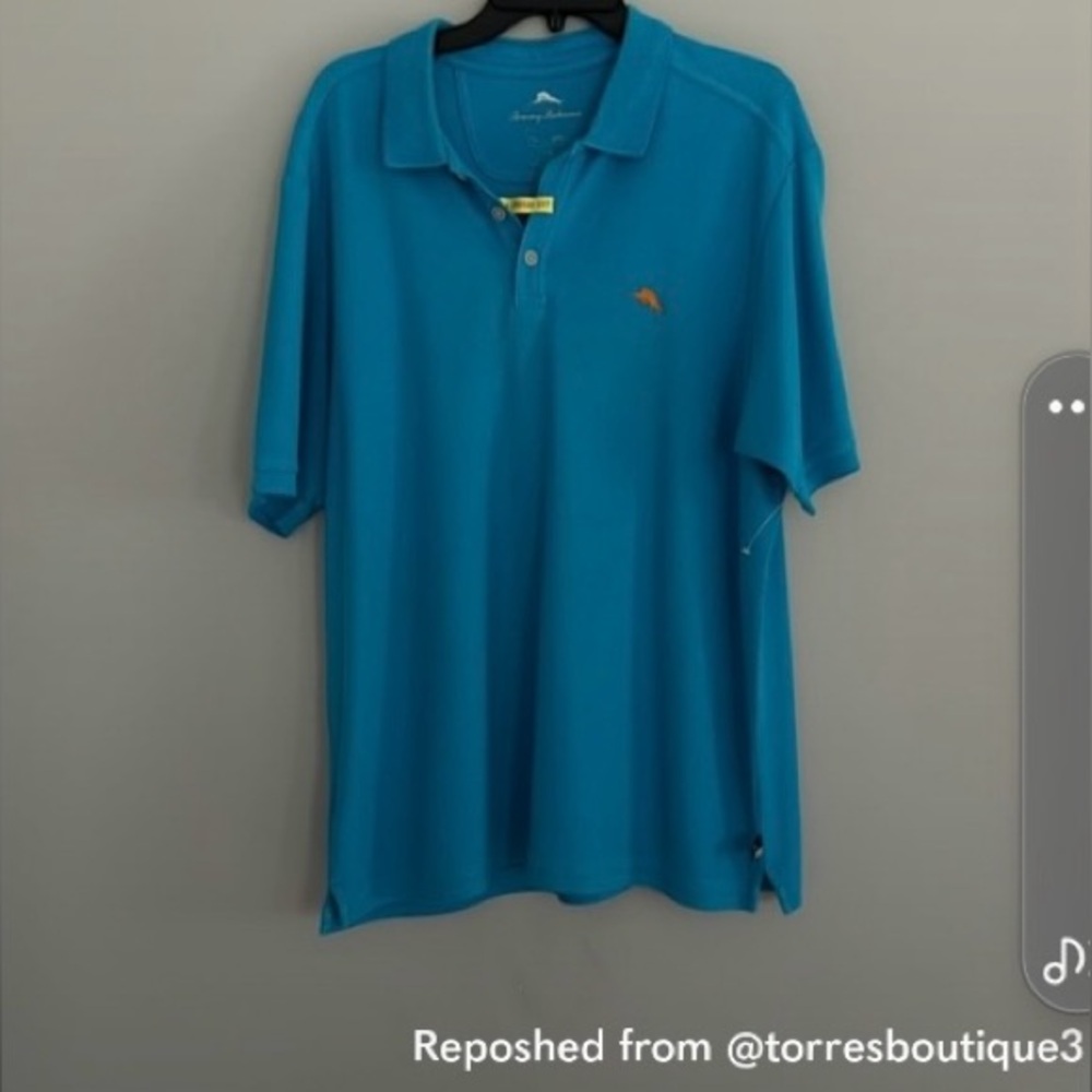 EUC Tommy Bahama men's 3-button placket polo shirt, size Large - Picture 5 of 9